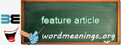 WordMeaning blackboard for feature article